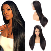 Perruque Sans Colle – Glueless Wig for Natural Look, featuring sleek straight hair on a mannequin.