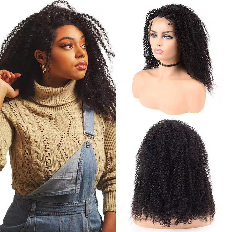 Perruque Sans Colle – Glueless Wig showcasing natural curly texture and versatile style options.